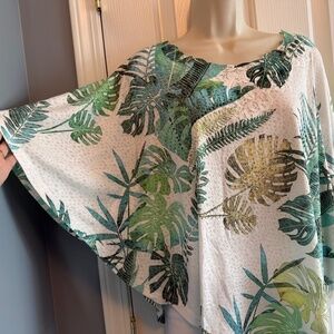 BUY 2 ITEMS & GET 1 FREE: Laura Tropical Butterfly Blouse Sz LP